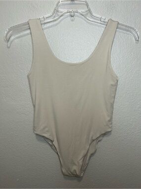 Indigo Luna Bodysuit Size Medium Cream Minimalist Slow Fashion